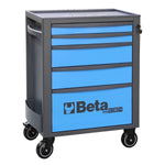 Beta RSC24 Heavy Duty Rolling Tool Cabinet, 5 Drawers, Ball Bearing Slides, Rubber Mat Liners, 5" Casters, Anti-Fall Edge Worktop, 1760 lbs Load Capacity RSC24IT/5