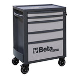 Beta RSC24 Heavy Duty Rolling Tool Cabinet, 5 Drawers, Ball Bearing Slides, Rubber Mat Liners, 5" Casters, Anti-Fall Edge Worktop, 1760 lbs Load Capacity RSC24IT/5
