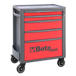 Beta RSC24 Heavy Duty Rolling Tool Cabinet, 5 Drawers, Ball Bearing Slides, Rubber Mat Liners, 5" Casters, Anti-Fall Edge Worktop, 1760 lbs Load Capacity RSC24IT/5