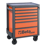 Beta RSC24 Heavy Duty Rolling Tool Cabinet, 7 Drawers, Ball Bearing Slides, Rubber Mat Liners, 5" Casters, Anti-Fall Edge Worktop, 1760 lbs Load Capacity, Made in Italy RSC24/7