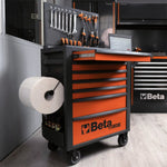 Beta RSC24 Heavy Duty Rolling Tool Cabinet, 7 Drawers, Ball Bearing Slides, Rubber Mat Liners, 5" Casters, Anti-Fall Edge Worktop, 1760 lbs Load Capacity, Made in Italy RSC24/7