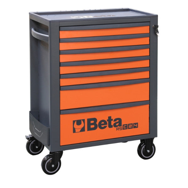 Beta RSC24 Heavy Duty Rolling Tool Cabinet, 7 Drawers, Ball Bearing Slides, Rubber Mat Liners, 5" Casters, Anti-Fall Edge Worktop, 1760 lbs Load Capacity, Made in Italy RSC24/7