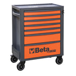 Beta RSC24 Heavy Duty Rolling Tool Cabinet, 7 Drawers, Ball Bearing Slides, Rubber Mat Liners, 5" Casters, Anti-Fall Edge Worktop, 1760 lbs Load Capacity, Made in Italy RSC24/7