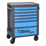 Beta RSC24 Heavy Duty Rolling Tool Cabinet, 7 Drawers, Ball Bearing Slides, Rubber Mat Liners, 5" Casters, Anti-Fall Edge Worktop, 1760 lbs Load Capacity, Made in Italy RSC24/7