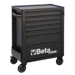 Beta RSC24 Heavy Duty Rolling Tool Cabinet, 7 Drawers, Ball Bearing Slides, Rubber Mat Liners, 5" Casters, Anti-Fall Edge Worktop, 1760 lbs Load Capacity, Made in Italy RSC24/7