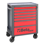 Beta RSC24 Heavy Duty Rolling Tool Cabinet, 7 Drawers, Ball Bearing Slides, Rubber Mat Liners, 5" Casters, Anti-Fall Edge Worktop, 1760 lbs Load Capacity, Made in Italy RSC24/7