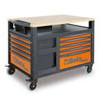 Beta RSC28 SuperTank Rolling Tool Cabinet, 10 Drawers, Wood Worktop, RSC28