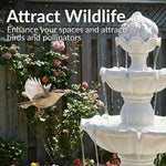 Sunnydaze 3-Tier Outdoor Water Fountain with Fruit Top - White - 52" H FC-73918
