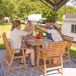 Sunnydaze Hatteras 7-Piece Outdoor Dining Set with Umbrella Hole - Patio Dining Set for 6 BOD-649-CMB