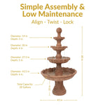 Sunnydaze Large Tiered Ball Outdoor Fountain - 80" H FC-73803