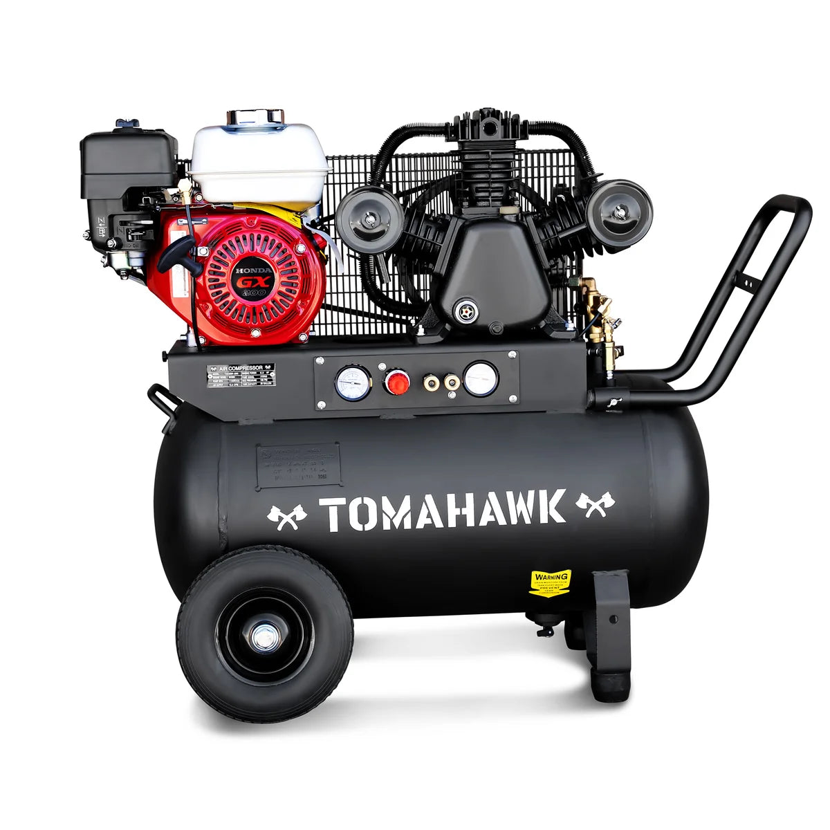 Tomahawk 20 Gallon Portable Air Compressor 6.5HP Honda GX200 Engine Horizontal Tank 13.5 CFM @ 90 PSI Gas-Powered TAC20H-200