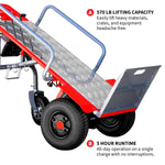 Tomahawk Electric Dolly Cart Hand Truck 570 lbs Capacity for Warehouses Shops & Material Handling TEZD260