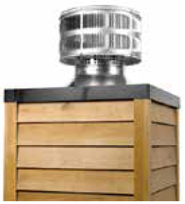 MAJ Round Termination Cap with Storm Collar for SL300 Series Wood Burning Pipe TR344