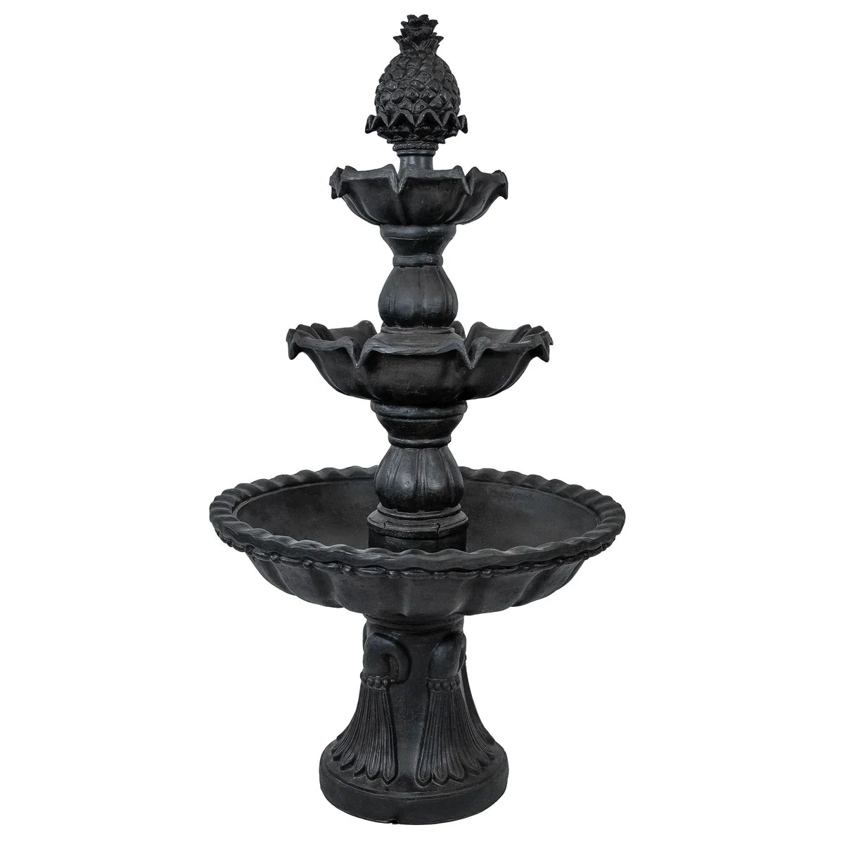 Sunnydaze Welcome 3-Tier Outdoor Water Fountain for Garden - 57" - Deep Espresso FC-6291