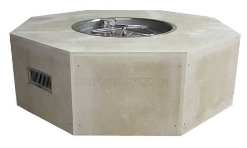HPC 54" Octagon Enclosure w/ 25" Diameter Stainless Steel Electronic Ignition LP Round Bowl Insert (120VAC) Complete Fire Pit Package U54O/25SSCEK-LP/120VAC