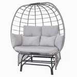 Sunnydaze Double Outdoor Egg Chair with Legs with Cushions and Pillows - Gray DL-912