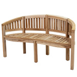 Sunnydaze Outdoor Wooden Teak Banana Bench for Garden or Patio - 59" W LAX-5191