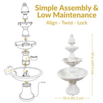 Sunnydaze Welcome 3-Tier Outdoor Water Fountain for Garden - 57" - Deep Espresso FC-6291