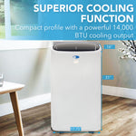 Whynter 14,000 BTU (ASHRAE) 10,000 BTU (SACC) Dual Hose Portable Air Conditioner ARC-147WF