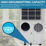 Whynter 14,000 BTU (ASHRAE) 10,000 BTU (SACC) Dual Hose Portable Air Conditioner with Heat ARC-147WFH