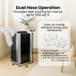 Whynter 14,000 BTU Dual Hose Portable Air Conditioner ARC-14S