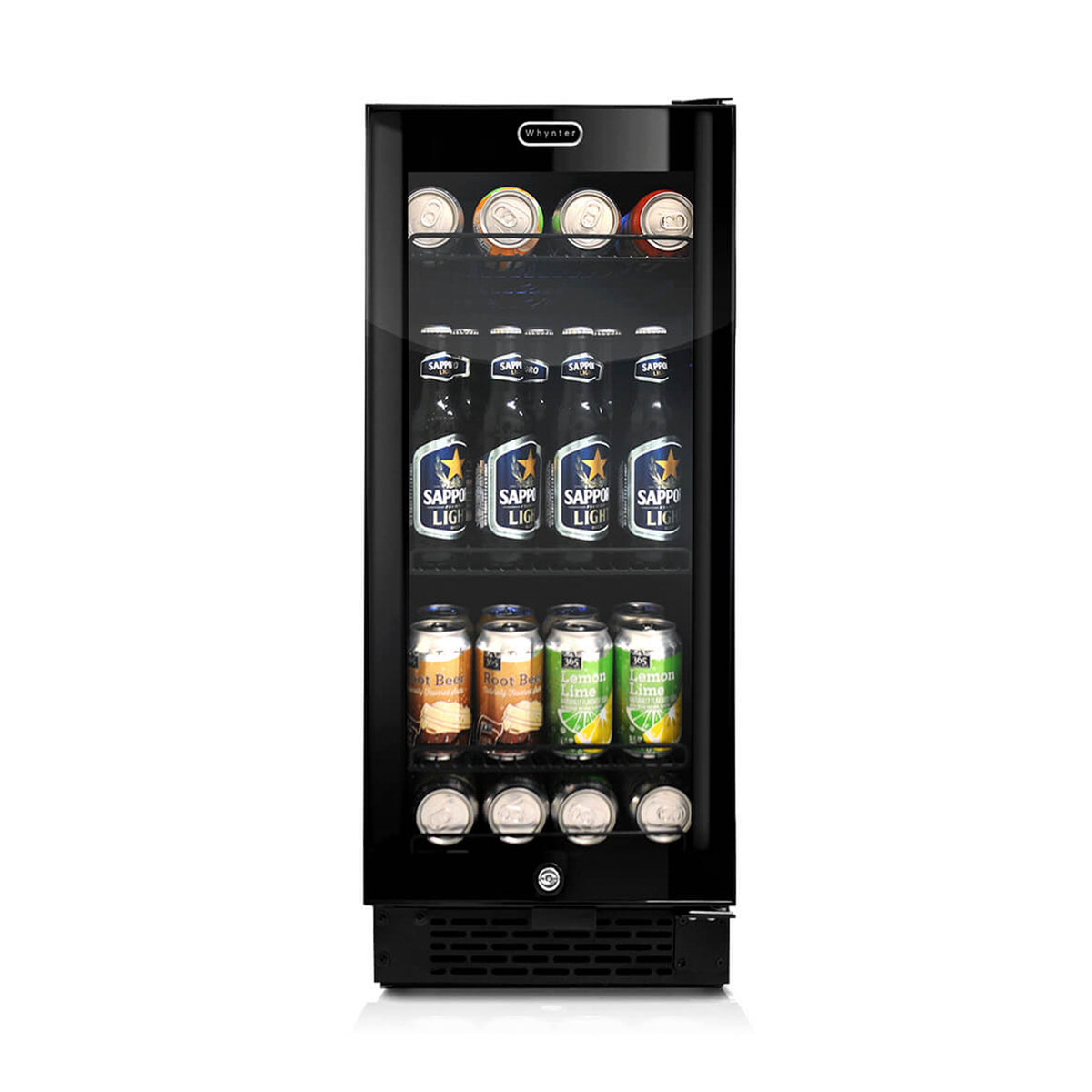 Whynter 15″ Built-in Black Glass 128-can capacity 3.0 cu ft. Beverage Refrigerator BBR-801BG