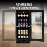 Whynter 15″ Built-in Black Glass 128-can capacity 3.0 cu ft. Beverage Refrigerator BBR-801BG