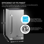 Whynter 15″ Built-In Energy Star 3.0 cu. ft. Indoor/Outdoor Beverage Refrigerator Cooler BOR-326FS