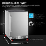Whynter 24″ Width Energy Star 5.3 cu. ft. Indoor/Outdoor Beverage Refrigerator Cooler BOR-53024-SSW