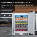 Whynter 24″ Width Energy Star 5.3 cu. ft. Indoor/Outdoor Beverage Refrigerator Cooler BOR-53024-SSW
