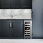 Whynter 15″ Undercounter 29 Bottle Seamless Stainless Steel Wine Fridge BSR-029DW