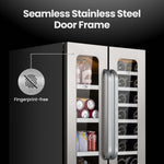 Whynter 24″ Built-In French-door Dual Zone Seamless Stainless Steel 76 Can 20 Bottle Beverage/Wine Refrigerator BSR-6020FDS