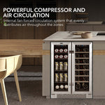 Whynter 24″ Built-In French Door Dual Zone Wine & Beverage Refrigerator – 20 Bottles / 76 Cans BWB-2060FDS