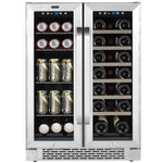 Whynter 24″ Built-In French Door Dual Zone Wine & Beverage Refrigerator – 20 Bottles / 76 Cans BWB-2060FDS