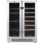 Whynter 24″ Built-In French Door Dual Zone Wine & Beverage Refrigerator – 20 Bottles / 76 Cans BWB-2060FDS