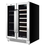 Whynter 24″ Built-In French Door Dual Zone Wine & Beverage Refrigerator – 20 Bottles / 76 Cans BWB-2060FDS