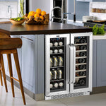 Whynter 24″ Built-In French Door Dual Zone Wine & Beverage Refrigerator – 20 Bottles / 76 Cans BWB-2060FDS