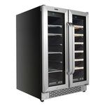 Whynter 24″ Built-In French Door Dual Zone Wine & Beverage Refrigerator – 20 Bottles / 76 Cans BWB-2060FDS