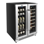 Whynter 24″ Built-In French Door Dual Zone Wine & Beverage Refrigerator – 20 Bottles / 76 Cans BWB-2060FDS
