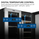 Whynter 24″ Built-In French Door Dual Zone Wine & Beverage Refrigerator – 20 Bottles / 76 Cans BWB-2060FDS