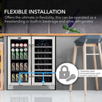 Whynter 30″ Built-In Dual Zone Wine & Beverage Refrigerator – Stainless Steel BWB-3388FDS
