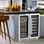 Whynter 30″ Built-In Dual Zone Wine & Beverage Refrigerator – Stainless Steel BWB-3388FDS