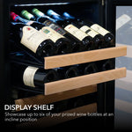 Whynter 24″ 166 Bottle Large Capacity Built-in Stainless Steel Compressor Wine Refrigerator with Display Rack and LED display BWR-1662SD