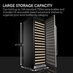 Whynter 24″ 166 Bottle Large Capacity Built-in Stainless Steel Compressor Wine Refrigerator with Display Rack and LED display BWR-1662SD
