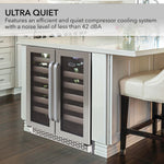 Whynter Elite 24″ Width 40 Bottle Seamless Stainless Steel Door Dual Zone Built-in Wine Refrigerator BWR-401DS