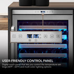 Whynter Elite Spectrum Lightshow 54 Bottle Wine Refrigerator with Stainless steel Touch Controls BWR-545XS