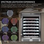Whynter Elite Spectrum Lightshow 54 Bottle Wine Refrigerator with Stainless steel Touch Controls BWR-545XS