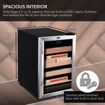 Whynter 650-Count Electric Cigar Cooler and Humidor with Humidity Control and Spanish Cedar Shelves CHC-421HC