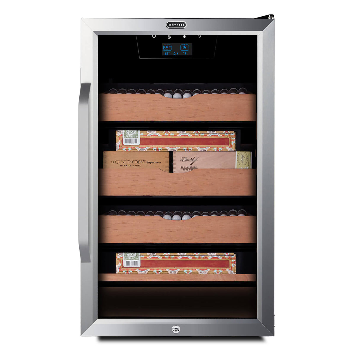 Whynter 650-Count Electric Cigar Cooler and Humidor with Humidity Control and Spanish Cedar Shelves CHC-421HC