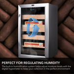 Whynter 650-Count Electric Cigar Cooler and Humidor with Humidity Control and Spanish Cedar Shelves CHC-421HC